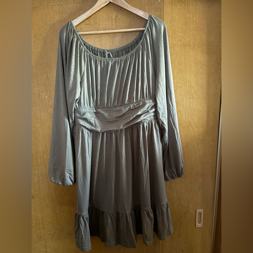 Chic Long Sleeve Olive Dress - Picture 9 of 12